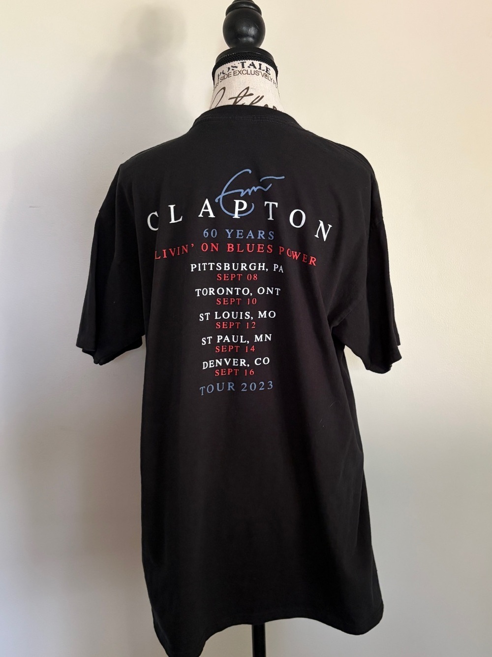 Eric Clapton black oversized short sleeve band tee guitar graphic - Picture 2 of 8